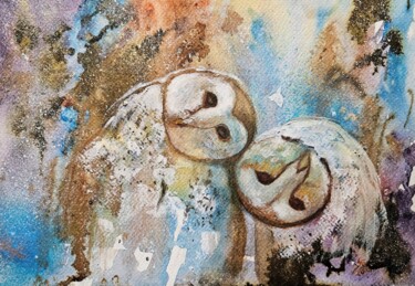 Painting titled "Você está vendo o q…" by Solange Esposito (SEsposito), Original Artwork, Watercolor