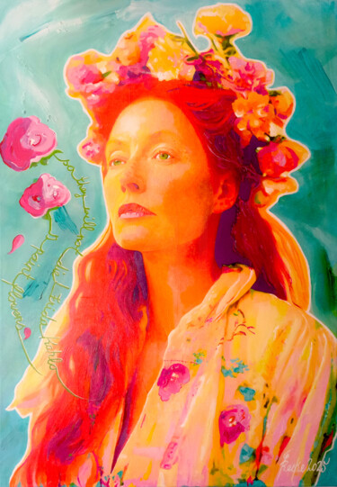 Malerei mit dem Titel "I paint flowers...." von Pop Art Rebel, Original-Kunstwerk, Acryl Auf Keilrahmen aus Holz montiert