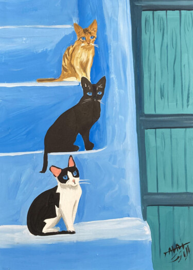 "Chefchaouen Cats Pa…" başlıklı Tablo Redwan Elbazi tarafından, Orijinal sanat, Akrilik