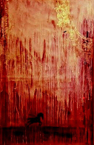 数字艺术 标题为“Bright red fiery ru…” 由Evgenia Rod, 原创艺术品, 丙烯