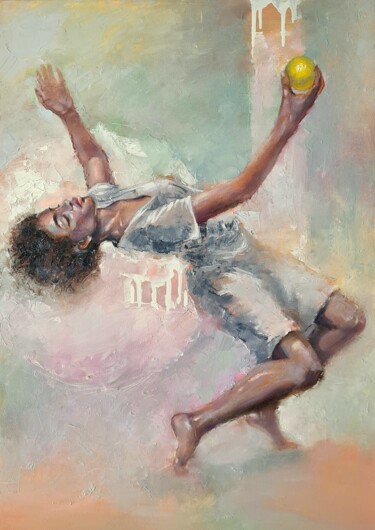 "Dance with the gold…" başlıklı Tablo Olga Sarabarina (Olsara) tarafından, Orijinal sanat, Petrol Ahşap Sedye çerçevesi üzer…