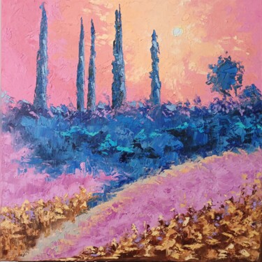 Pintura titulada "Twilight Path." por Zina Vysota, Obra de arte original, Oleo Montado en Bastidor de camilla de madera