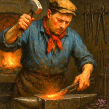 "Le Forgeron des Fla…" başlıklı Dijital Sanat Jean-Pol De Loof tarafından, Orijinal sanat, Dijital Resim