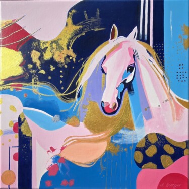 Peinture intitulée "Olympic Horse" par Anna Burger, Œuvre d'art originale, Acrylique