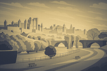 Digital Arts titled "La cité de Carcasso…" by Frederic Bos, Original Artwork, Digital Photography