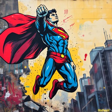 Цифровое искусство под названием "GUARDIAN OF METROPO…" - Otis Porritt, Подлинное произведение искусства, 2D Цифровая Работа