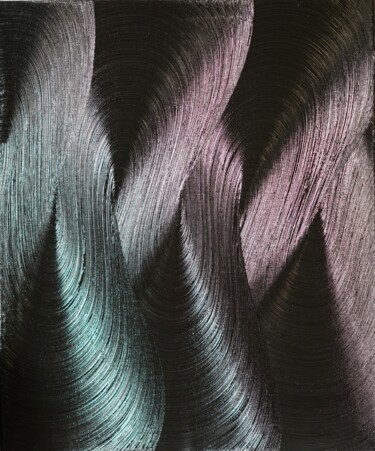 Painting titled "Black abstract infi…" by Lea Richelieu, Original Artwork, Oil