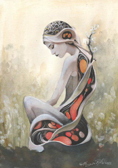 "Swamp bud" başlıklı Resim Maurizio Puglisi tarafından, Orijinal sanat, Mürekkep