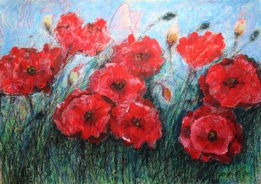Peinture intitulée "Poppies Red 2" par Rakhmet Redzhepov, Œuvre d'art originale, Acrylique