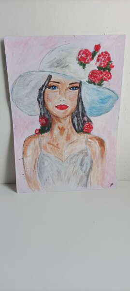 Painting titled "La Dame au Château…" by Atelier Sissi Krea, Original Artwork, Acrylic