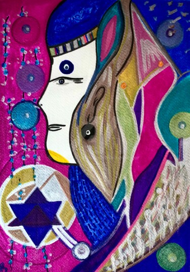 "Nouvelle Terre" başlıklı Resim Nathalie Bellanger tarafından, Orijinal sanat, Işaretleyici