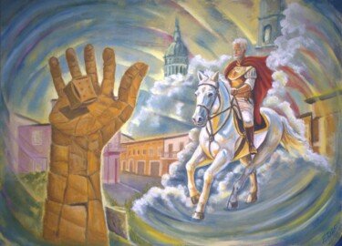 Malerei mit dem Titel "Il dado è tratto. I…" von Elena Dunaeva, Original-Kunstwerk, Öl Auf Keilrahmen aus Holz montiert