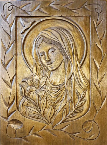 "The Golden Madonna…" başlıklı Heykel Svetla Mileva tarafından, Orijinal sanat, Ahşap