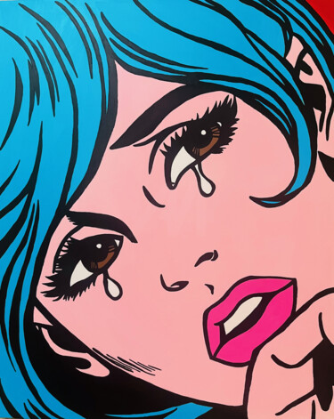 "Blu Hair" başlıklı Tablo Simone De Rosa tarafından, Orijinal sanat, Akrilik Ahşap Sedye çerçevesi üzerine monte edilmiş