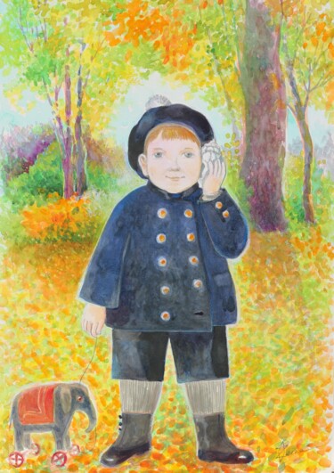 Peinture intitulée "Petit Prince 1" par Oxana Zaika, Œuvre d'art originale, Aquarelle