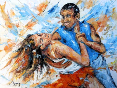 Schilderij getiteld "1833 Salsa renversée" door Jean-Luc Lopez, Origineel Kunstwerk, Olie