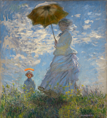 数字艺术 标题为“mujer con sombrilla…” 由Ojolo, 原创艺术品, 数字油画