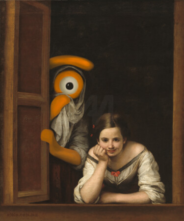 数字艺术 标题为“mujer y ojo en vent…” 由Ojolo, 原创艺术品, 数字油画