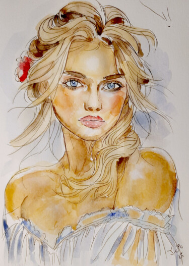 Peinture intitulée "🎨Transparent Elegan…" par Armajay, Œuvre d'art originale, Aquarelle