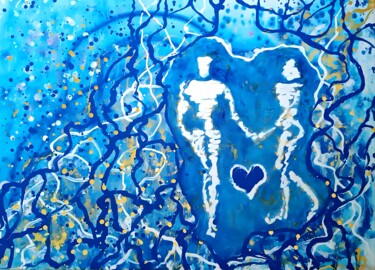 "Blue Abstract Love…" başlıklı Tablo Diana Dimova - Traxi tarafından, Orijinal sanat, Akrilik