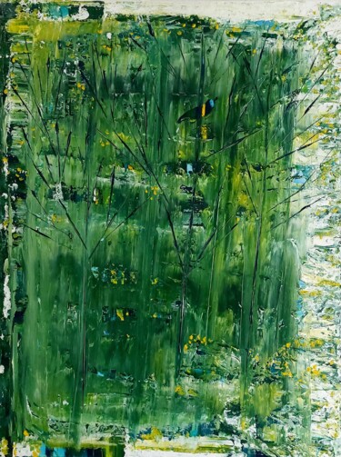 ""Forêt Émeraude"" başlıklı Tablo Orlane Grelet tarafından, Orijinal sanat, Akrilik Ahşap Sedye çerçevesi üzerine monte edil…