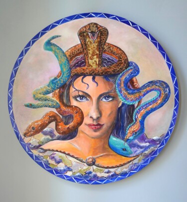 Painting titled "Not a monster" by Liana Brennan, Original Artwork, Oil Mounted on Wood Panel