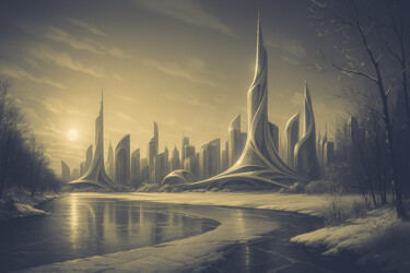 "Central Park en 2125" başlıklı Dijital Sanat Frederic Bos tarafından, Orijinal sanat, Dijital Fotoğrafçılık