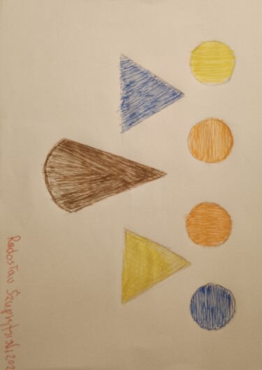 Zeichnungen mit dem Titel "Czyste formy" von Radoslaw Szuprytowski, Original-Kunstwerk, Gel Stift