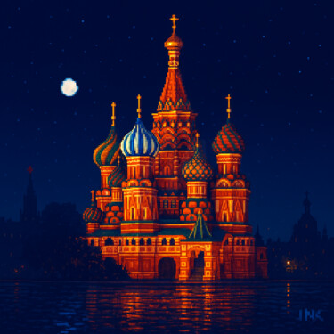 Цифровое искусство под названием "Moscow" - Oneink, Подлинное произведение искусства, Изображение, сгенерированное ИИ