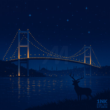 Цифровое искусство под названием "Istanbul Bosphore" - Oneink, Подлинное произведение искусства, Изображение, сгенерированно…