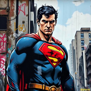 Цифровое искусство под названием "GUARDIAN OF METROPL…" - Otis Porritt, Подлинное произведение искусства, 2D Цифровая Работа