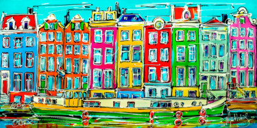 Painting titled "Canal of Amsterdam,…" by Mathias (1975), Original Artwork, Acrylic