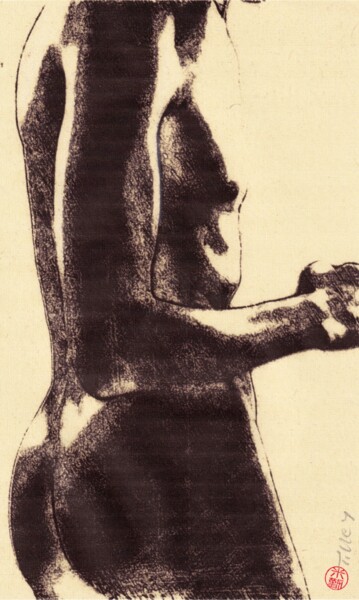 Druckgrafik mit dem Titel "Male Nude Study #2" von Wilf Tilley, Original-Kunstwerk, Digitaldruck