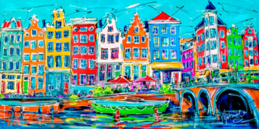 "Canal of Amsterdam,…" başlıklı Tablo Mathias (1975) tarafından, Orijinal sanat, Akrilik