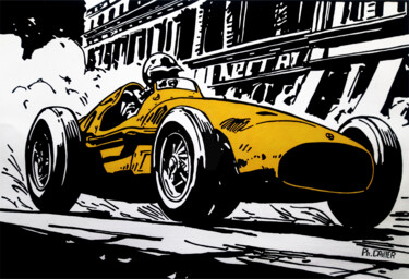 Malerei mit dem Titel "Bolide Jaune" von Philippe Dailler, Original-Kunstwerk, Acryl