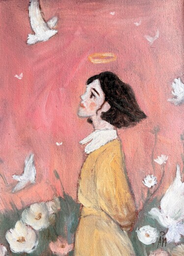 Malerei mit dem Titel "Cherished Wish" von Anzhelika Malysheva, Original-Kunstwerk, Öl Auf Andere starre Platte montiert