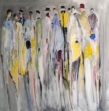 绘画 标题为“Personnages 25” 由Marie Rouach, 原创艺术品, 丙烯 安装在木质担架架上