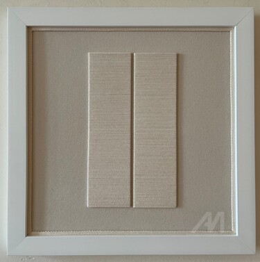 Textilkunst mit dem Titel "ÉTUDE•IX" von Bajka Mourier, Original-Kunstwerk, Stoff Auf Andere starre Platte montiert