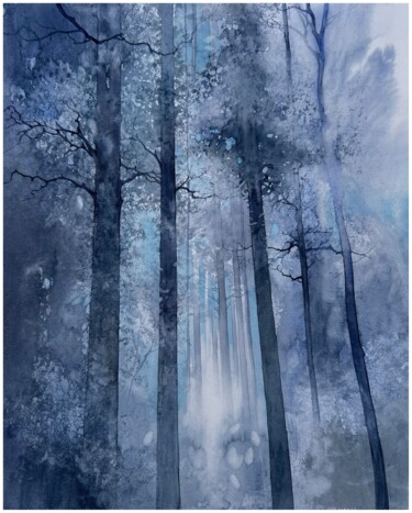 "Forest mood" başlıklı Tablo Nazar Grunyka tarafından, Orijinal sanat, Suluboya