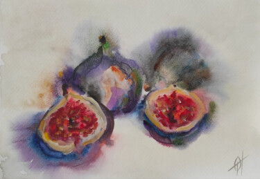 Peinture intitulée "Fig. Watercolour ar…" par Olga Ponomarenko, Œuvre d'art originale, Aquarelle