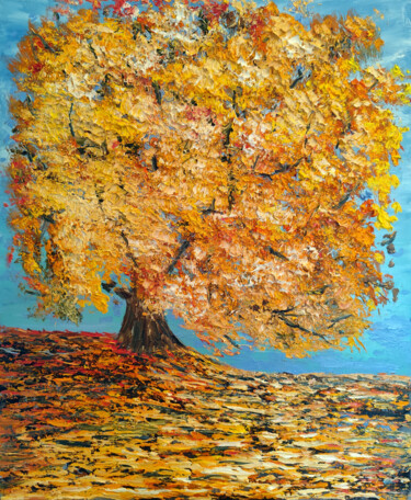 Pittura intitolato "Luce d'autunno" da Maria Galan, Opera d'arte originale, Olio