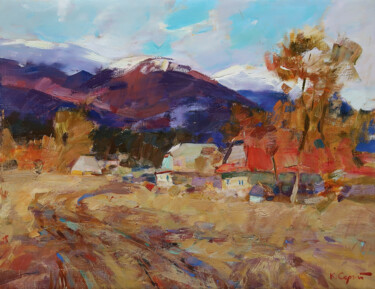 "Autumn in the mount…" başlıklı Tablo Sergey Kovalenko tarafından, Orijinal sanat, Petrol Ahşap Sedye çerçevesi üzerine mont…