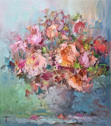 Pintura titulada "Quiet Bloom" por Hennadii Penskyi, Obra de arte original, Oleo