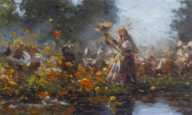 "Shaman" başlıklı Tablo Pavel Guliaev tarafından, Orijinal sanat, Petrol Karton üzerine monte edilmiş