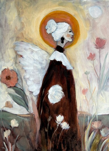 Malerei mit dem Titel "Flower Fields" von Anzhelika Malysheva, Original-Kunstwerk, Öl Auf Andere starre Platte montiert