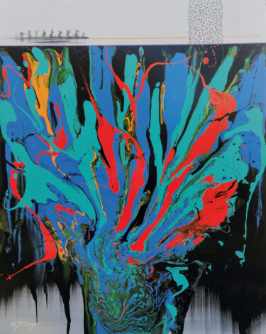 Peinture intitulée "GRAVEDAD ESTELAR" par Alvaro Daza, Œuvre d'art originale, Acrylique