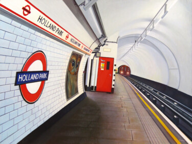 Painting titled "Holland Park" by Rebecca Coleman Sgfa, Original Artwork, Oil Mounted on Other rigid panel