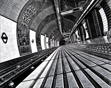 Printmaking titled "View Subterranea: F…" by Rebecca Coleman Sgfa, Original Artwork, Engraving