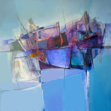 Ζωγραφική με τίτλο "AU BORD DU SILENCE" από Gérard Esquerre, Αυθεντικά έργα τέχνης, Ακρυλικό Τοποθετήθηκε στο Ξύλινο φορείο…