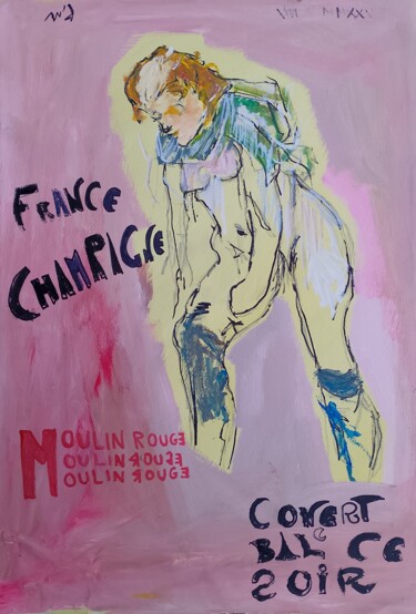 Malerei mit dem Titel "Montmartre" von Hector O'Kanin, Original-Kunstwerk, Marker